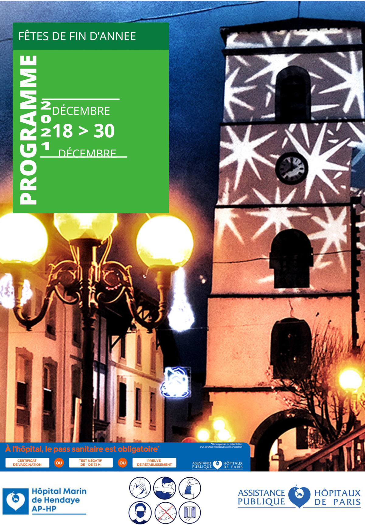 église st vincent de Hendaye illuminée et programme annoncé des fêtes de fin d'année du 18 au 30 décembre