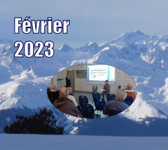 miniature paysage de neige et photo de la derniere assemblée générale ; titre février 2023