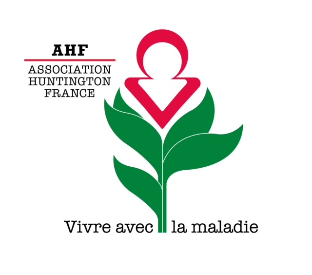 fleur stylisée avec feuillage vert et fleur rouge association huntington france vivre avec la maladie